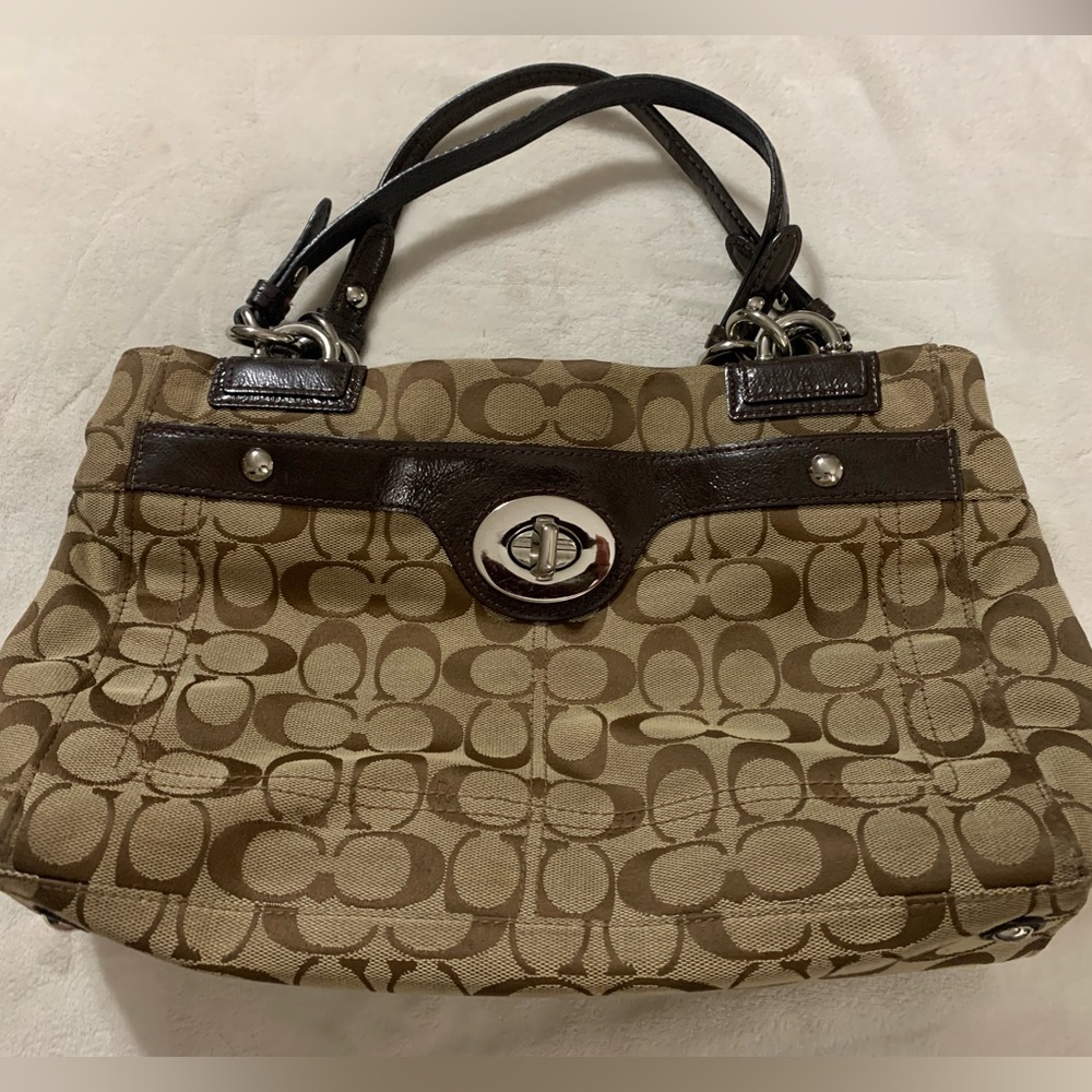 Coach Brown Signature Penelope Tote Bag